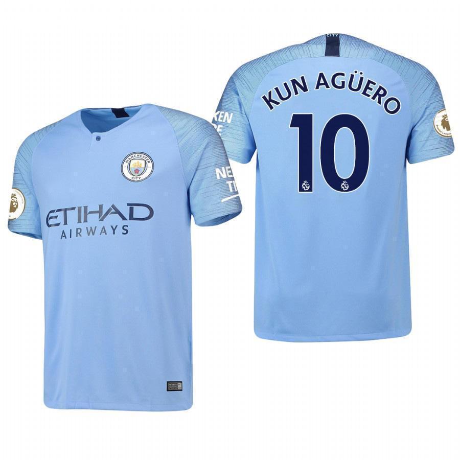 Sergio Aguero Manchester City Home Jersey 2018/19