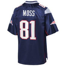 Load image into Gallery viewer, Randy Moss New England Patriots Pro Line Retired Player Jersey – Navy 2018/2019