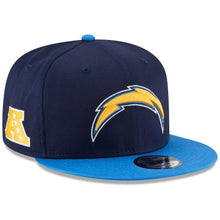 Load image into Gallery viewer, New Era Los Angeles Chargers Powder Blue 2017 Sideline Official 9FIFTY Snapback Hat